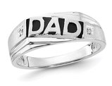Men's  Black Onyx DAD Ring in Sterling Silver